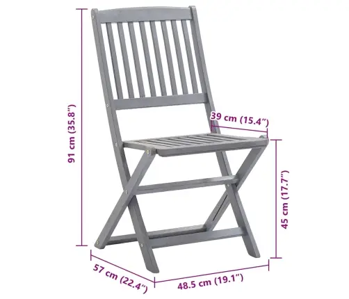 Saliekami Āra Krēsli Ar Matračiem, 8 Gab., Akācijas Masīvkoks Vidaxl