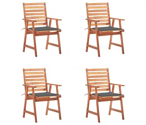 Dārza Krēsli Ar Matračiem, 4 Gab., Akācijas Masīvkoks Vidaxl