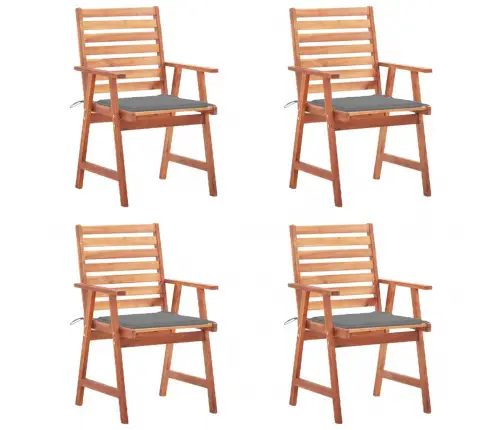 Dārza Krēsli Ar Matračiem, 4 Gab., Akācijas Masīvkoks Vidaxl
