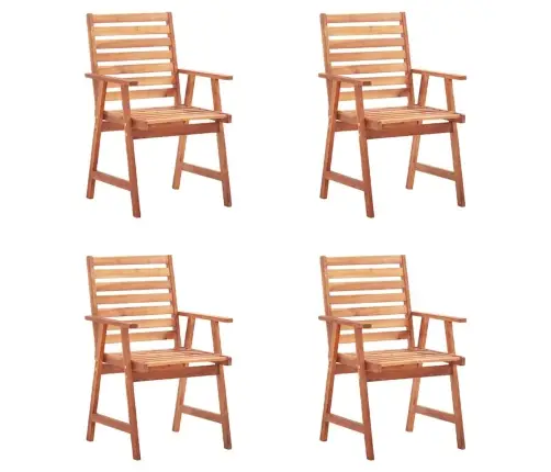 Lauko Valgomojo Kėdės Su Pagalvėlėmis, 4Vnt., Akacijos Masyvas Lauko Valgomojo Kėdės Su Pagalvėlėmis, 4Vnt., Akacijos Masyvas
