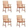 Lauko Valgomojo Kėdės Su Pagalvėlėmis, 4Vnt., Akacijos Masyvas Lauko Valgomojo Kėdės Su Pagalvėlėmis, 4Vnt., Akacijos Masyvas