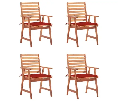 Dārza Krēsli Ar Matračiem, 4 Gab., Akācijas Masīvkoks Vidaxl