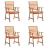 Dārza Krēsli Ar Matračiem, 4 Gab., Akācijas Masīvkoks Vidaxl