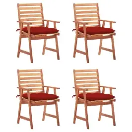 Lauko Valgomojo Kėdės Su Pagalvėlėmis, 4Vnt., Akacijos Masyvas