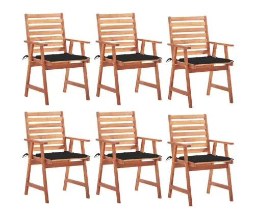 Dārza Krēsli Ar Matračiem, 6 Gab., Akācijas Masīvkoks Vidaxl