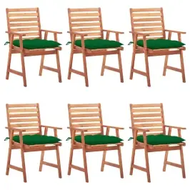 Dārza Krēsli Ar Matračiem, 6 Gab., Akācijas Masīvkoks Vidaxl