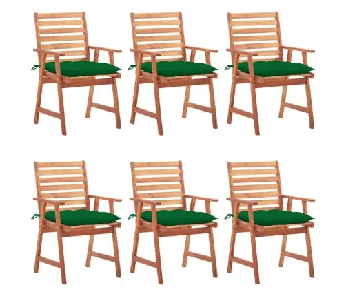 Dārza Krēsli Ar Matračiem, 6 Gab., Akācijas Masīvkoks Vidaxl