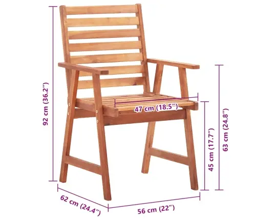Dārza Krēsli Ar Matračiem, 8 Gab., Akācijas Masīvkoks Vidaxl