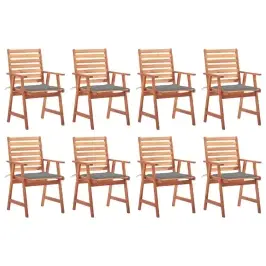 Dārza Krēsli Ar Matračiem, 8 Gab., Akācijas Masīvkoks Vidaxl