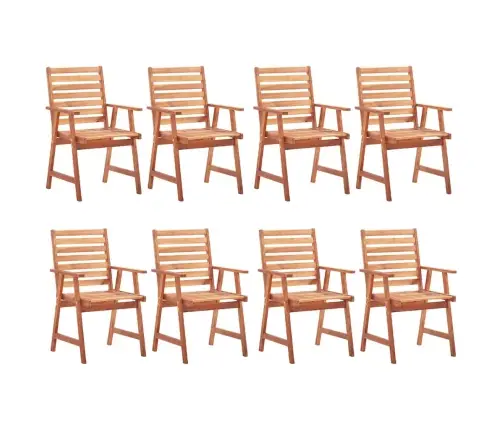 Lauko Valgomojo Kėdės Su Pagalvėlėmis, 8Vnt., Akacijos Masyvas