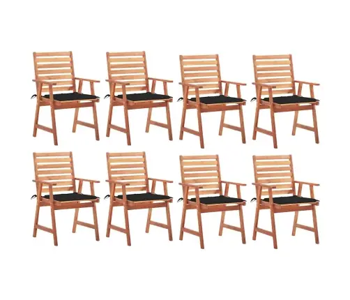 Dārza Krēsli Ar Matračiem, 8 Gab., Akācijas Masīvkoks Vidaxl