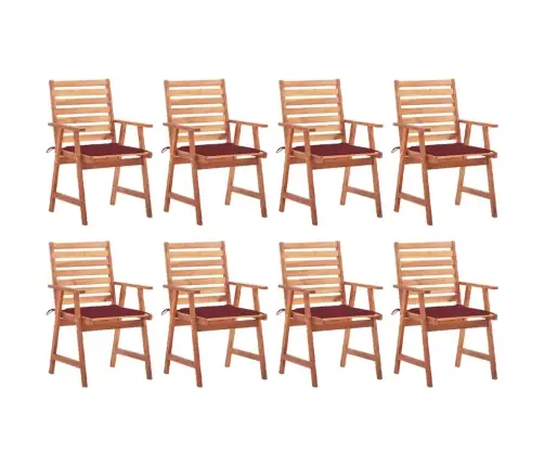 Dārza Krēsli Ar Matračiem, 8 Gab., Akācijas Masīvkoks Vidaxl