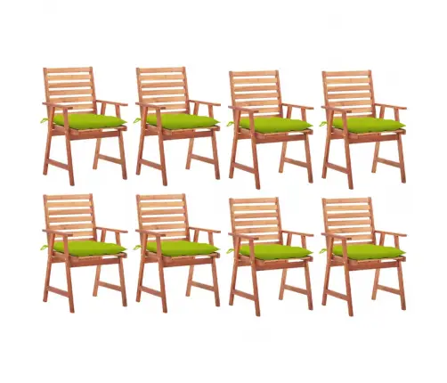 Dārza Krēsli Ar Matračiem, 8 Gab., Akācijas Masīvkoks Vidaxl