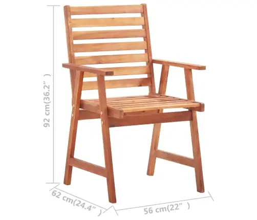 Dārza Krēsli Ar Matračiem, 8 Gab., Akācijas Masīvkoks Vidaxl