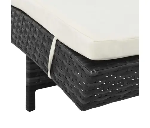 Päevitustoolid 2, Tk Rataste Ja Patjadega, Polürotang, Must