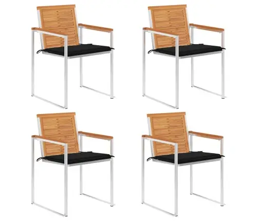 Dārza Krēsli Ar Matračiem, 4 Gab., Akācijas Masīvkoks Vidaxl