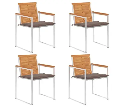 Dārza Krēsli Ar Matračiem, 4 Gab., Akācijas Masīvkoks Vidaxl