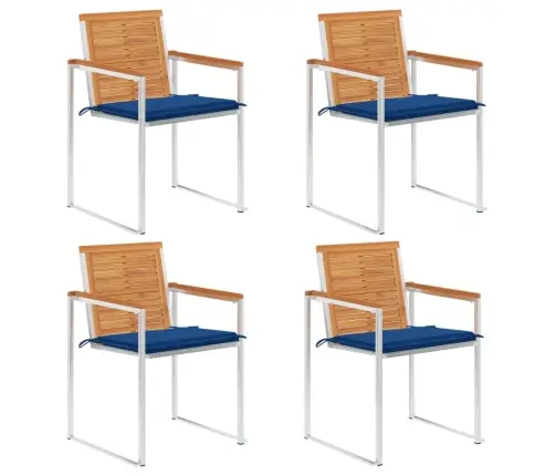 Dārza Krēsli Ar Matračiem, 4 Gab., Akācijas Masīvkoks Vidaxl