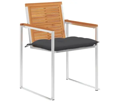 Sodo Kėdės Su Pagalvėlėmis, 4Vnt., Akacijos Medienos Masyvas