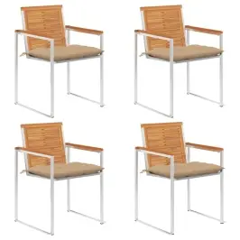 Dārza Krēsli Ar Matračiem, 4 Gab., Akācijas Masīvkoks Vidaxl