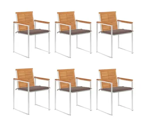 Dārza Krēsli Ar Matračiem, 6 Gab., Akācijas Masīvkoks Vidaxl