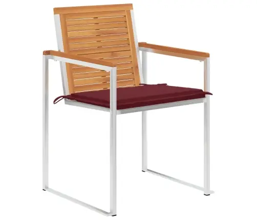 Sodo Kėdės Su Pagalvėlėmis, 6Vnt., Akacijos Medienos Masyvas