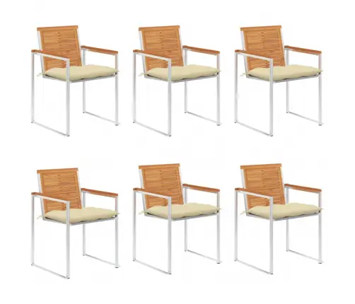 Dārza Krēsli Ar Matračiem, 6 Gab., Akācijas Masīvkoks Vidaxl