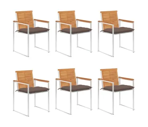 Dārza Krēsli Ar Matračiem, 6 Gab., Akācijas Masīvkoks Vidaxl