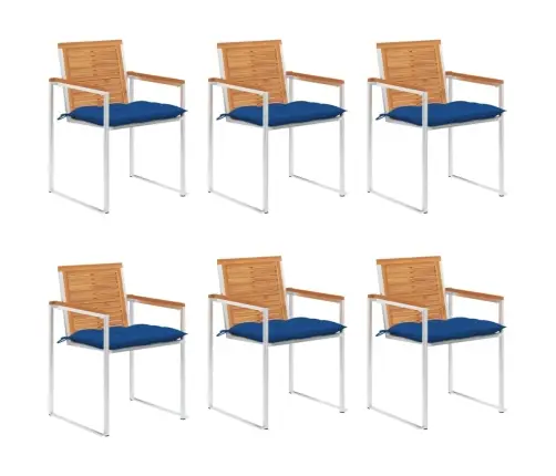 Dārza Krēsli Ar Matračiem, 6 Gab., Akācijas Masīvkoks Vidaxl