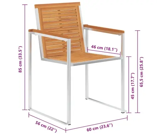Dārza Krēsli Ar Matračiem, 8 Gab., Akācijas Masīvkoks Vidaxl