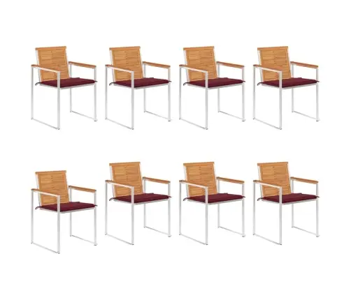 Dārza Krēsli Ar Matračiem, 8 Gab., Akācijas Masīvkoks Vidaxl