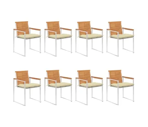 Dārza Krēsli Ar Matračiem, 8 Gab., Akācijas Masīvkoks Vidaxl