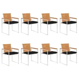 Dārza Krēsli Ar Matračiem, 8 Gab., Akācijas Masīvkoks Vidaxl