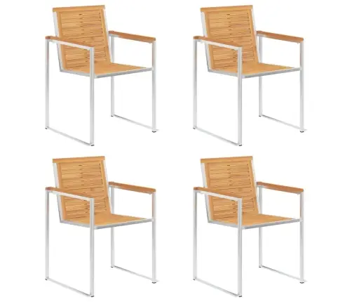 Dārza Krēsli Ar Matračiem, 4 Gab., Masīvs Tīkkoks Vidaxl