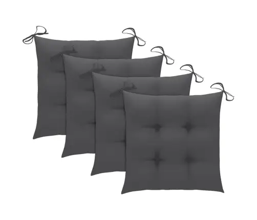 Sodo Kėdės Su Pagalvėlėmis, 4Vnt., Tikmedžio Medienos Masyvas