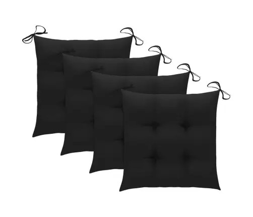 Sodo Kėdės Su Pagalvėlėmis, 4Vnt., Tikmedžio Medienos Masyvas