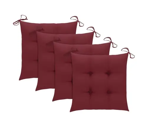 Dārza Krēsli Ar Matračiem, 4 Gab., Masīvs Tīkkoks Vidaxl