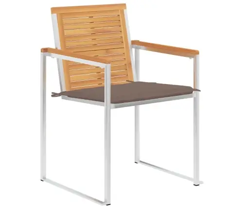 Dārza Krēsli Ar Matračiem, 6 Gab., Masīvs Tīkkoks Vidaxl