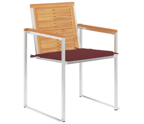 Sodo Kėdės Su Pagalvėlėmis, 6Vnt., Tikmedžio Medienos Masyvas