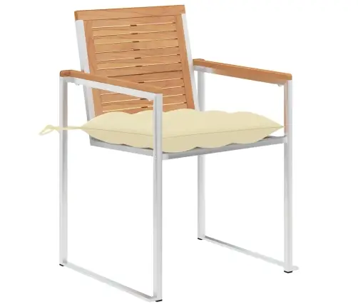 Sodo Kėdės Su Pagalvėlėmis, 6Vnt., Tikmedžio Medienos Masyvas