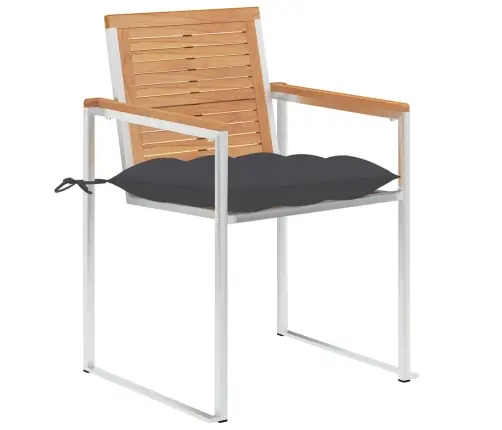 Dārza Krēsli Ar Matračiem, 8 Gab., Masīvs Tīkkoks Vidaxl