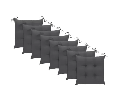 Dārza Krēsli Ar Matračiem, 8 Gab., Masīvs Tīkkoks Vidaxl