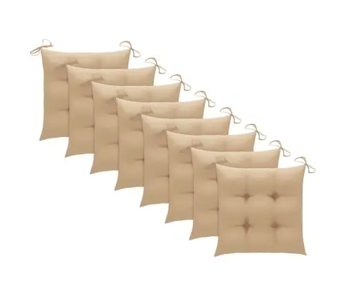 Dārza Krēsli Ar Matračiem, 8 Gab., Masīvs Tīkkoks Vidaxl