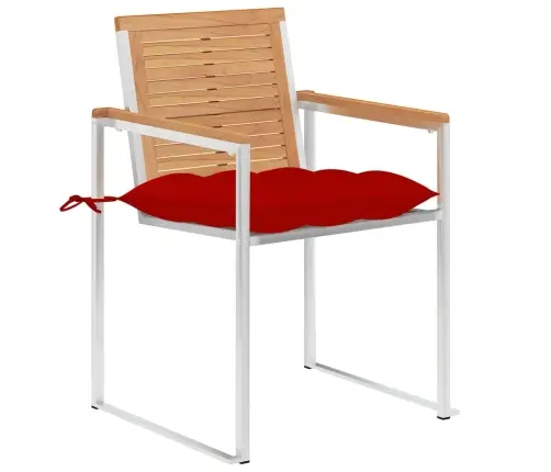 Dārza Krēsli Ar Matračiem, 8 Gab., Masīvs Tīkkoks Vidaxl