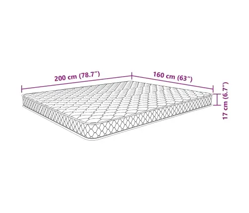 Matracis Balts 200 X 180 X 17 Cm Pu Putas Vidaxl