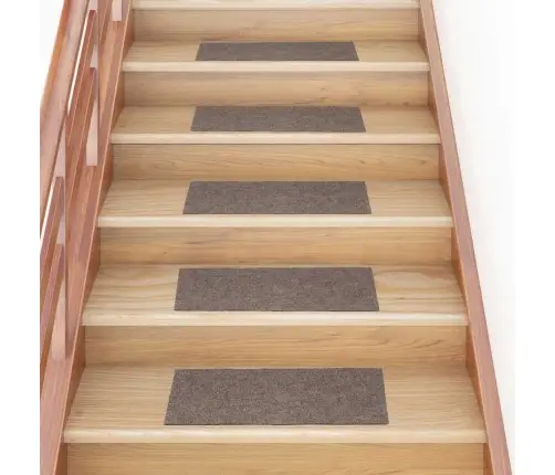 Kāpņu Paklājiņi, Pašlīmējoši, 15 Gab., 60X25 Cm, Bēši, Taisnstūrveida Vidaxl