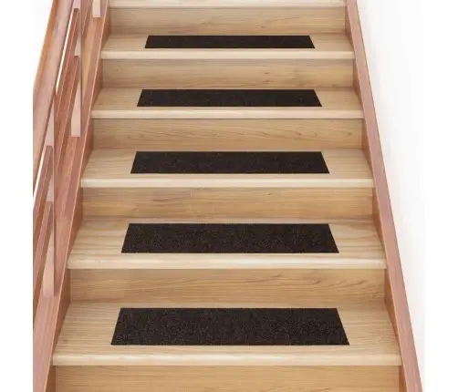 Laiptų Kilimėliai, Lipnūs, 15 Vnt., 76X20 cm Tamsiai Rudi, Stačiakampiai Laiptų Kilimėliai, Lipnūs, 15 Vnt., 76X20 cm Tamsiai Rudi, Stačiakampiai