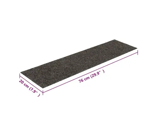 Kāpņu Paklājiņi, Pašlīmējoši, 15 Gab., 76X20 Cm, Antracīta Krāsā, Taisnstūrveida Vidaxl