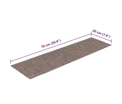 Laiptų Kilimėliai, Lipnūs, 15 Vnt., 76X20 cm Smėlio Spalvos, Stačiakampiai