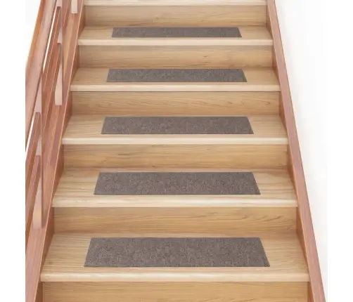 Laiptų Kilimėliai, Lipnūs, 15 Vnt., 76X20 cm Smėlio Spalvos, Stačiakampiai